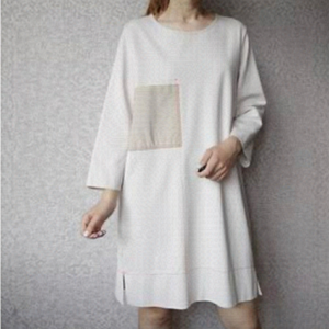Cos Tunic Dress Contrasting Pocket Cream cotton Size XS